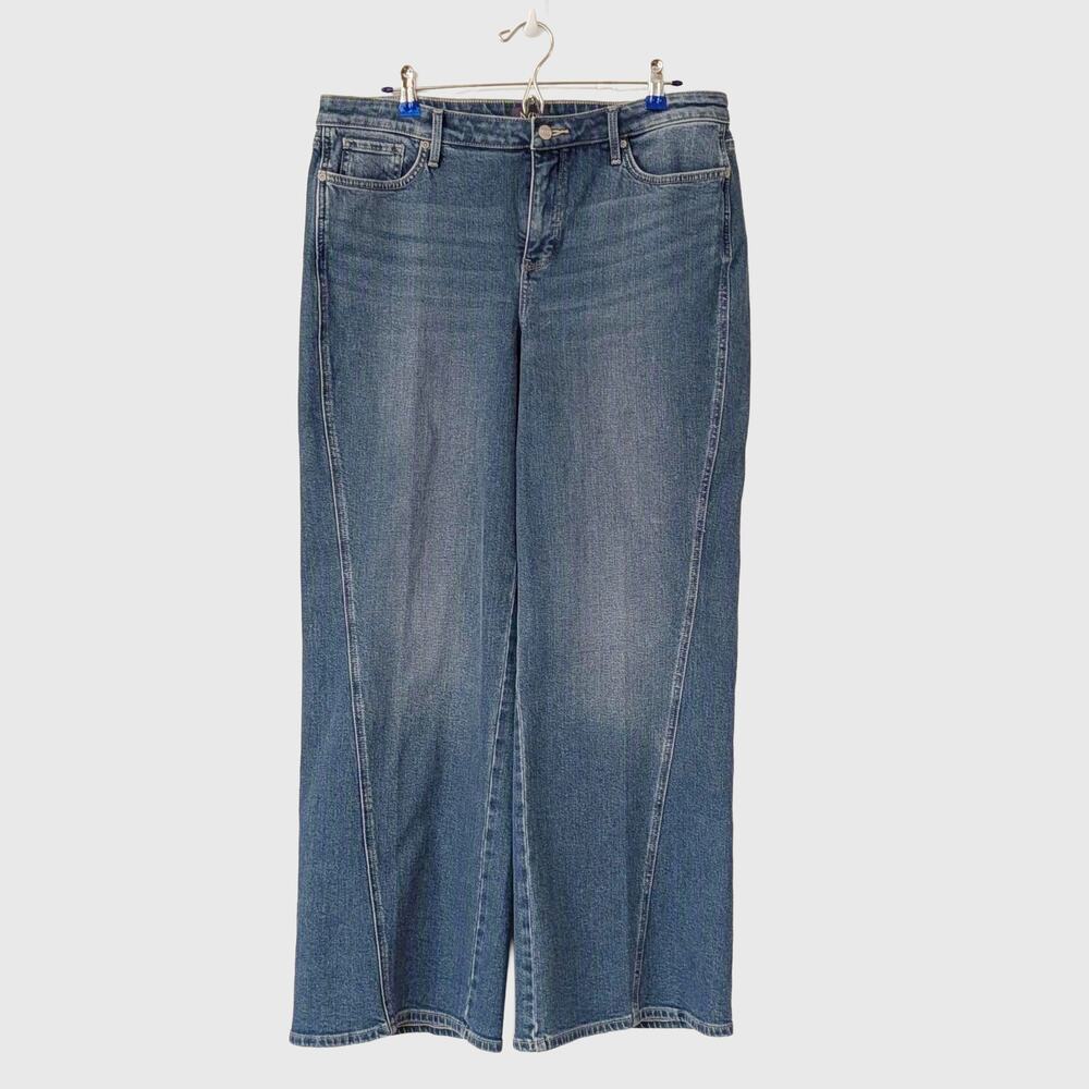 NYDJ Teresa Wide Leg Jeans 14 Lift Tuck 31" Inseam Denim Contoured Seams NWOT